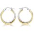 9ct Gold 2 Tone Tube Crossover Earrings