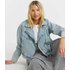 Light Wash Denim Biker Jacket