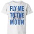 Fly Me To The Moon Blue Print Kids` T-Shirt - White - 5-6 Years