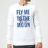 Fly Me To The Moon Blue Print Sweatshirt - White - L - White