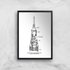 Rocket Diagram Giclee Art Print - A3 - Black Frame