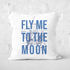 Fly Me To The Moon Blue Print Square Cushion - 40x40cm - Soft Touch