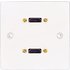 Dual HDMI Wallplate/Faceplate with 15cm Stub Cable