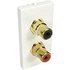 Dual Phono Face Plate Dual Socket Wallplate Module Red / Black
