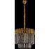 Prestige Metro Medium Ceiling Pendant Light In Bass With Smoke Sculptured Glass 45cm