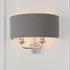 Endon Lighting 94406 Highclere 2 Light Wall Light In Nickel Finish With Charcoal Shade