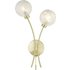 Dar Lighting AVA0941 Avari 2 Light Wall Light In Satin Brass With Glass Shades