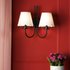 Dar Lighting Becca 2 Light Wall Light Matt Black With Scalloped Shades