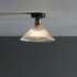 Dar Lighting BOY0175 Boyd 1 Light Flush Ceiling Light In Antique Brass with Glass Shade