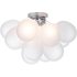 Dar Lighting Bubbles 4 Light Flush Ceiling Light In Polished Chrome With Frosted Glass