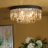 Dar Lighting Celeus 6 Light Crystal Flush Ceiling Light In Matt Anthracite Finish CEL4822