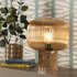 Dar Lighting Demarius Amber Ribbed Glass Table Lamp