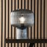 Dar Lighting Demarius Blue Ribbed Glass Table Lamp