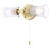 Dar Lighting Elba Bathroom 2 Light Wall Light In Polished Gold With Glass Shades IP44