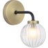 Dar Lighting Gibbs Wall Light In Antique Brass Glass GIB0754