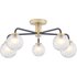 Dar Lighting Gibbs 5 Light Semi Flush Ceiling Light In Antique Brass Finish With Glass