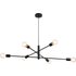Retro Edison Filament 6 Light Ceiling Light Fitting in Black