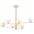 Dar Lighting Jasper 6 Light Ceiling Pendant Light In Satin Gold Finish With Opal Glass