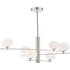 Dar Lighting Jasper 6 Light Ceiling Pendant Light In Satin Nickel Finish With Opal Glass