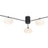 Dar Lighting Jasper 3 Light Semi Flush Ceiling Light In Black With Opal Glass