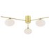Dar Lighting Jasper 3 Light Semi Flush Ceiling Light In Satin Gold Finish With Opal Glass