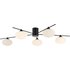 Dar Lighting Jasper 5 Light Semi Flush Ceiling Light In Black With Opal Glass