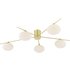 Dar Lighting Jasper 5 Light Semi Flush Ceiling Light In Satin Gold Finish With Opal Glass