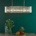 Dar Lighting Kiran 7 Light Glass Bar Ceiling Pendant Light In Natural Brass Finish KIR3435