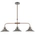 Dar Lighting Liden 3 Light Bar Ceiling Pendant Light In Grey And Copper Finish