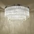 Dar Lighting Logan 5 Light Flush Ceiling Light In Polished Chrome With Clear Glass Rods