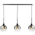 Dar Lighting Lycia 3 Light Bar Ceiling Pendant Light In Black Finish With Smoked Ombre Glass