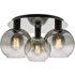 Dar Lighting Lycia 3 Light Flush Ceiling Light In Matt Black With Smoked Ombre Glass LYC5322