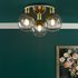 Dar Lighting Lycia 3 Light Flush Ceiling Light In Satin Gold With Gold Ombre Glass LYC5335