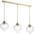 Dar Lighting Mya 3 Light Bar Ceiling Pendant Light In Antique Brass Finish With Glass Shades