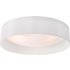 Dar Lighting NYS482 Nysa 3 Light Flush Ceiling Light In White Faux Silk 60cm