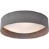 Dar Lighting NYS4839 Nysa 3 Light Flush Ceiling Light With Grey Faux Silk Shade 60cm