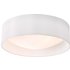 Dar Lighting NYS502 Nysa 2 Light Flush Ceiling Light With White Faux Silk Shade 40cm