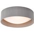 Dar Lighting NYS5039 Nysa 2 Light Flush Ceiling Light With Grey Faux Silk Shade 40cm