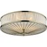 Dar Lighting Oslo 3 Light Flush Ceiling Light In Antique Brass Finish With Ivory Organza Border