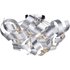 Dar Lighting Rawley 4 Light Twisted Ribbon Flush Ceiling Light In Aluminium Finish
