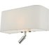 Dar Lighting RON712L Ronda 3 Light Wall Light With Ivory Shade And LED Reading Light