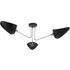 Dar Lighting SEB0322 Sebastian 3 Light Semi Flush Light In Matt Black And Polished Chrome