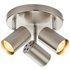 Saxby Lighting 73688 Arezzo Three Light Plate Ceiling Spotlight In Satin Chrome And Chrome Plate