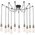 Dar Lighting WAC2375 Waco 10 Light Ceiling Pendant Light In Antique Brass And Matt Black