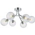 Dar Lighting Yiska 6 Light Semi Flush Ceiling Light In Polished Chrome Finish With Ribbed Glass