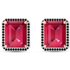 Ruby & Black Diamond Lydia Halo Stud Earrings in 9ct Rose Gold