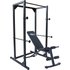 BodyTrain Heavy Duty Adjustable Power Rack Weight Lifting Cage & Foldable Adjustable Weight Bench Package