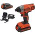 Black and Decker BDCIM18 18v Cordless Impact Driver 2 x 1.5ah Li-ion Battery Charger No Case