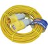 Faithfull Extension Trailing Lead 16 amp Yellow Cable 110v 14m