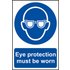 Scan Eye Protection Must Be Worn Sign 200mm 300mm Standard